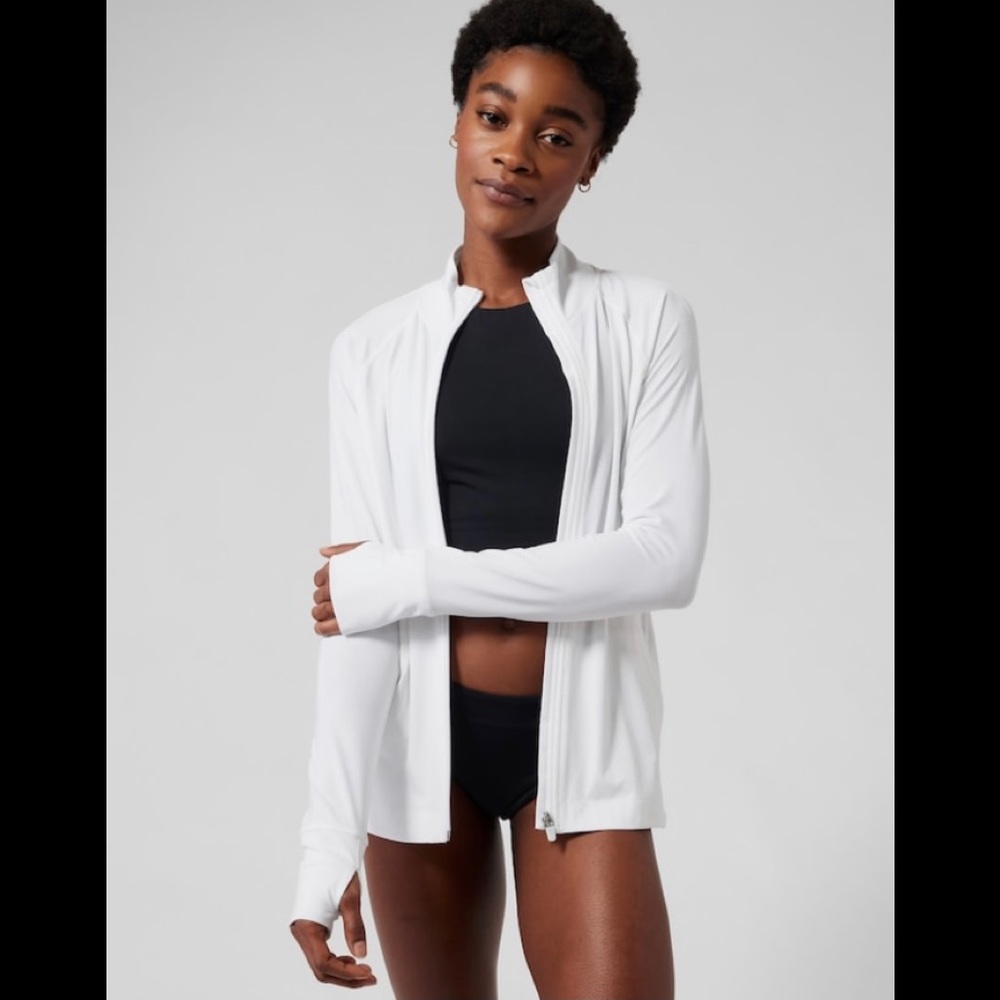 Athleta Pacifica Illume White Full-Zip Jacket